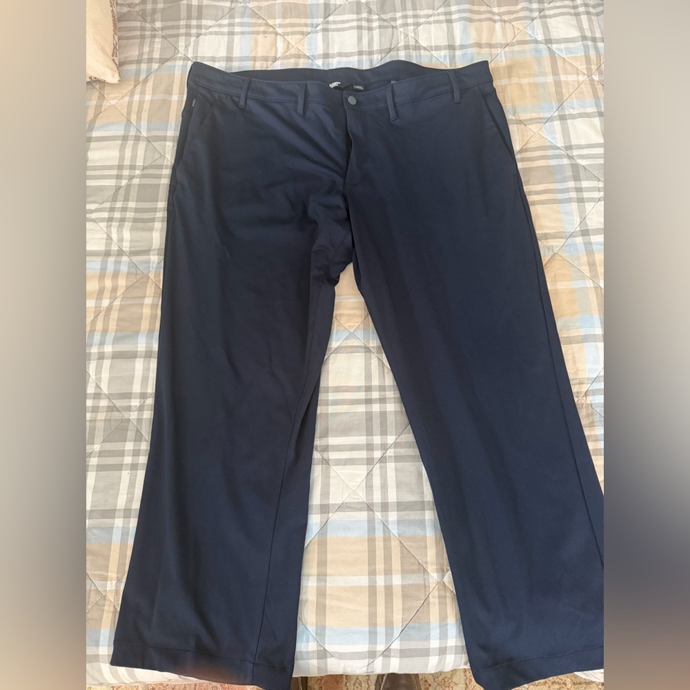 Lands' End Men's Navy Golf Pants - Flat Front Tailored Style 48x29.5